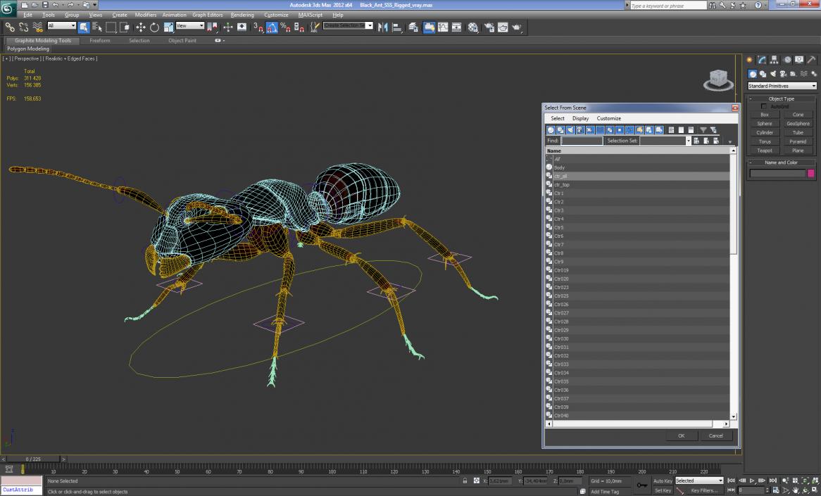 3D Black Ant Rigged