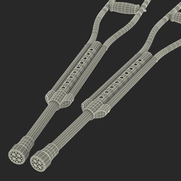 3D model Push Button Crutches