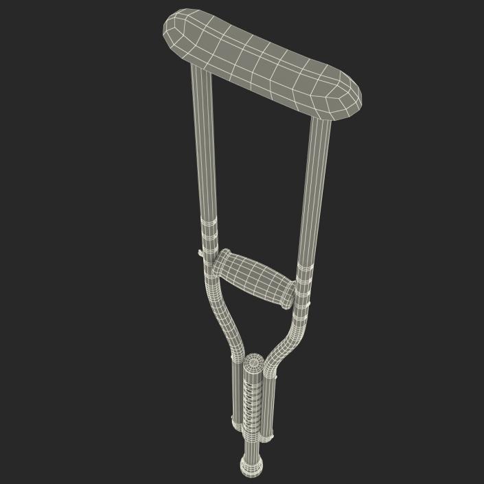 3D model Push Button Crutches