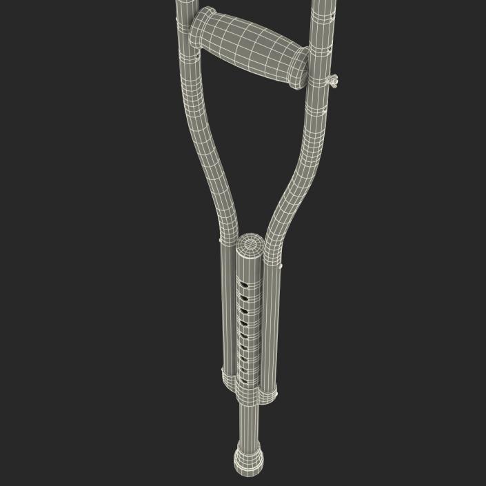 3D model Push Button Crutches