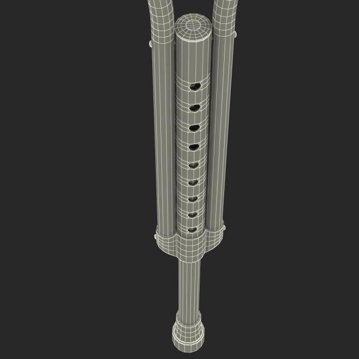 3D model Push Button Crutches