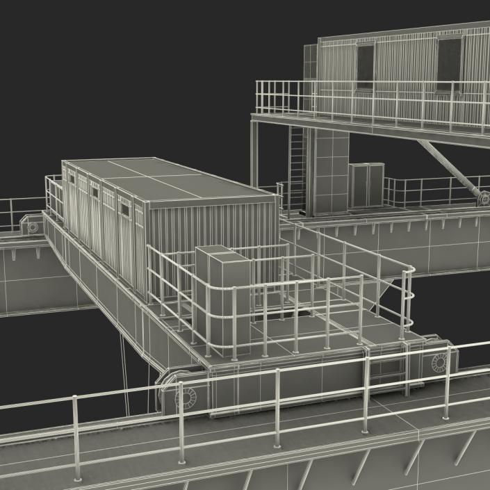 Rail Mounted Gantry Container Crane Rigged Orange 3D model