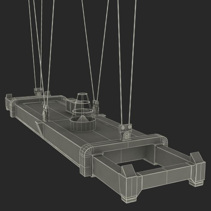 Rail Mounted Gantry Container Crane Rigged Orange 3D model