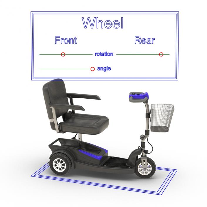 3D Electric Wheelchair Rigged