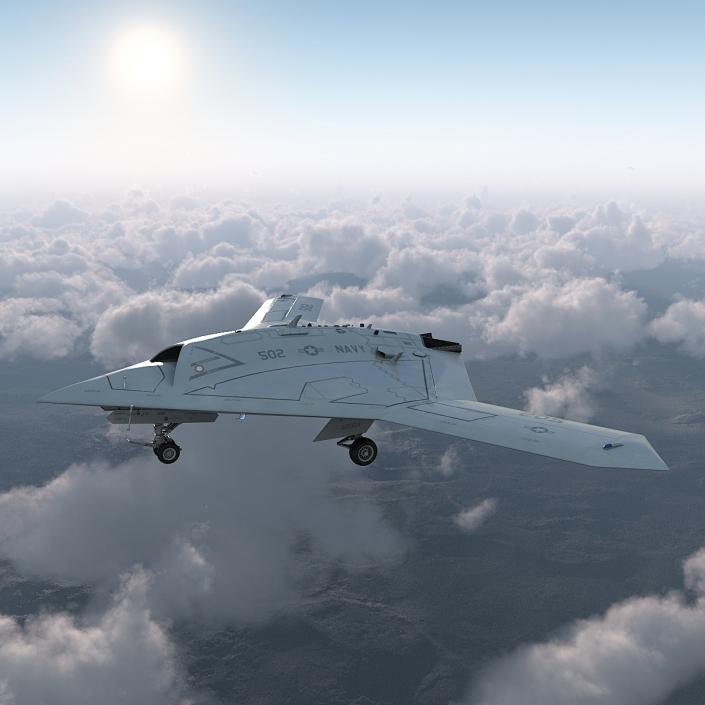 3D Northrop Grumman X-47B UAV