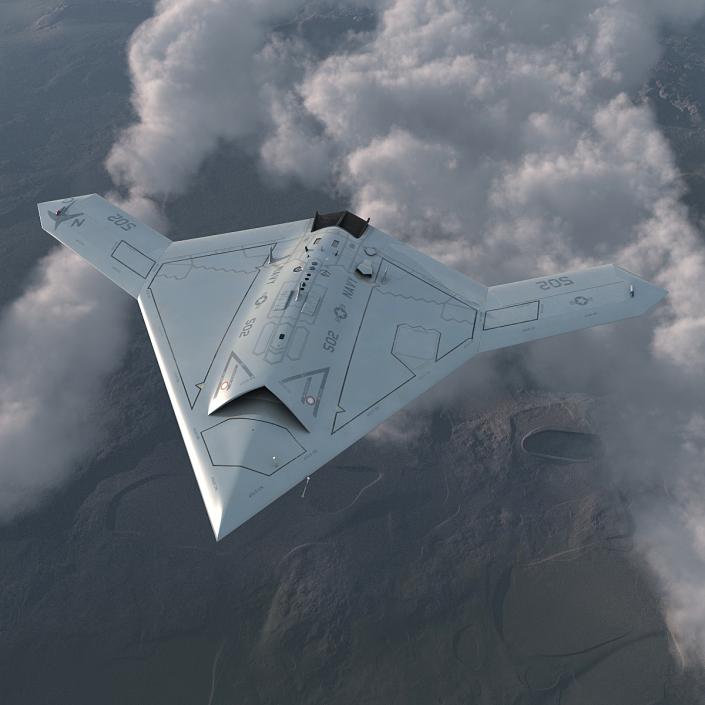 3D Northrop Grumman X-47B UAV