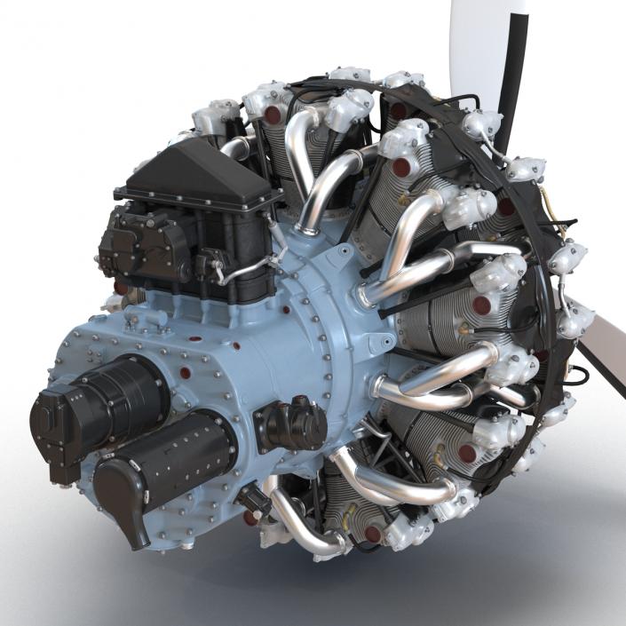 Pratt and Whitney R-2800 3D model