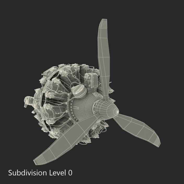 Pratt and Whitney R-2800 3D model