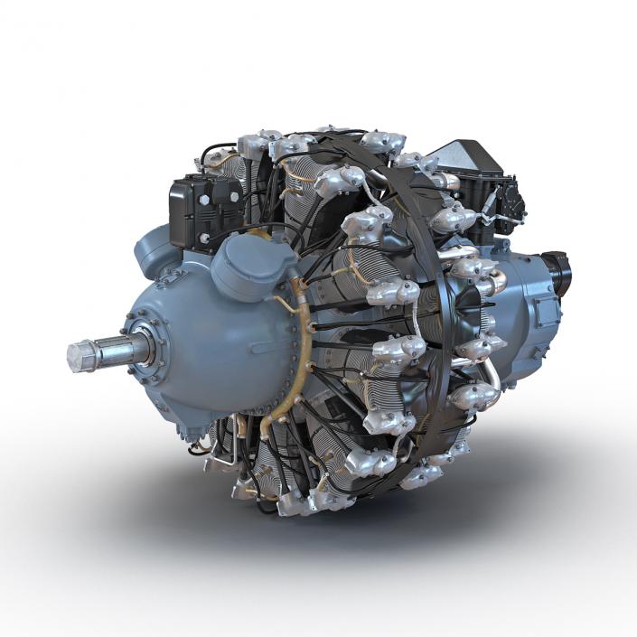 3D Radial Engine Pratt and Whitney R-2800 model