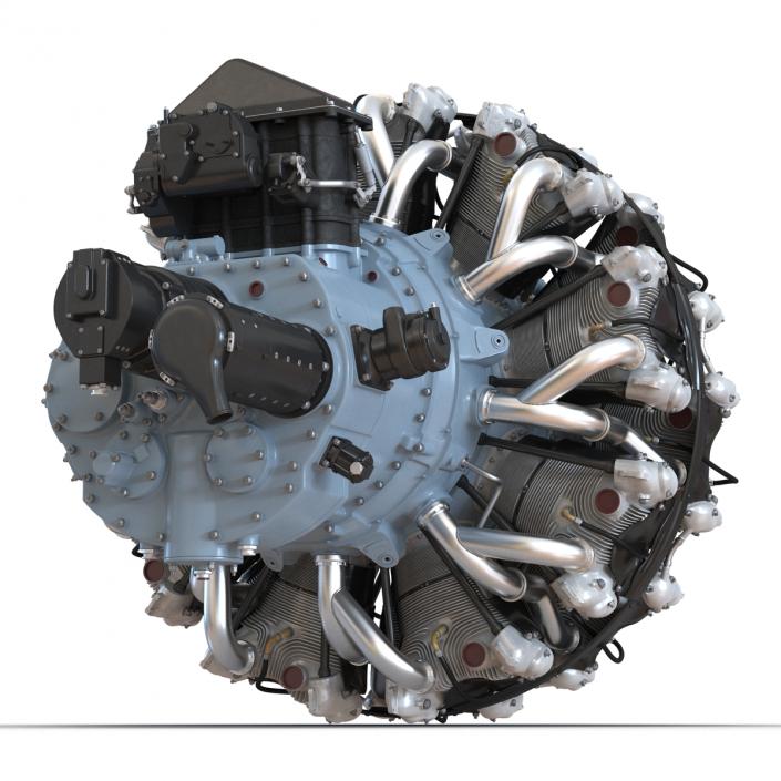 3D Radial Engine Pratt and Whitney R-2800 model