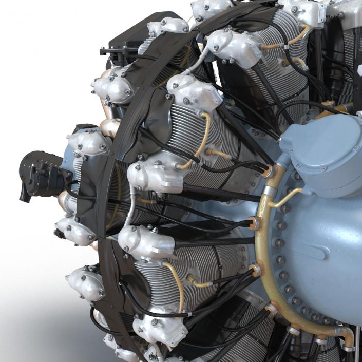 3D Radial Engine Pratt and Whitney R-2800 model