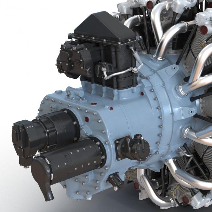 3D Radial Engine Pratt and Whitney R-2800 model