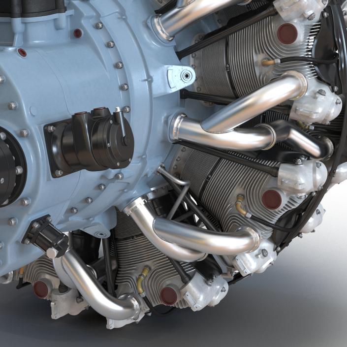 3D Radial Engine Pratt and Whitney R-2800 model