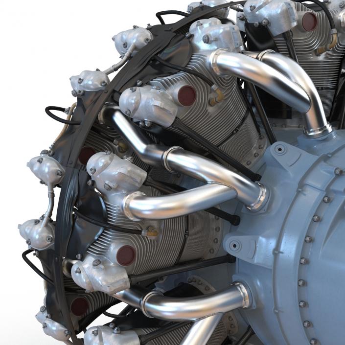 3D Radial Engine Pratt and Whitney R-2800 model