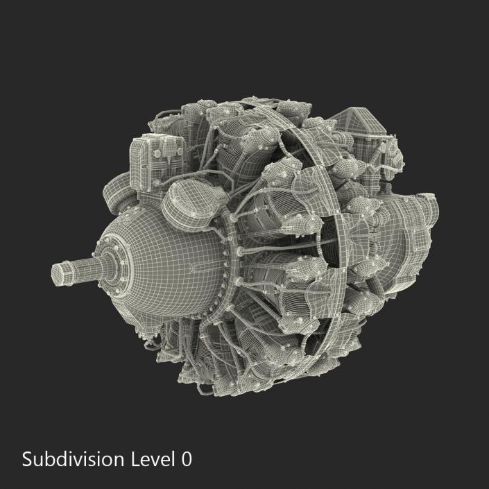 3D Radial Engine Pratt and Whitney R-2800 model