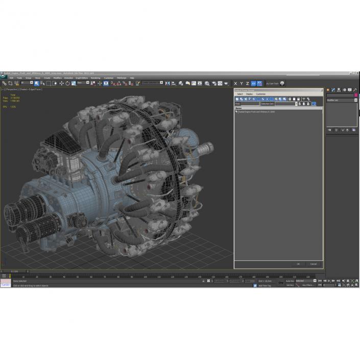 3D Radial Engine Pratt and Whitney R-2800 model