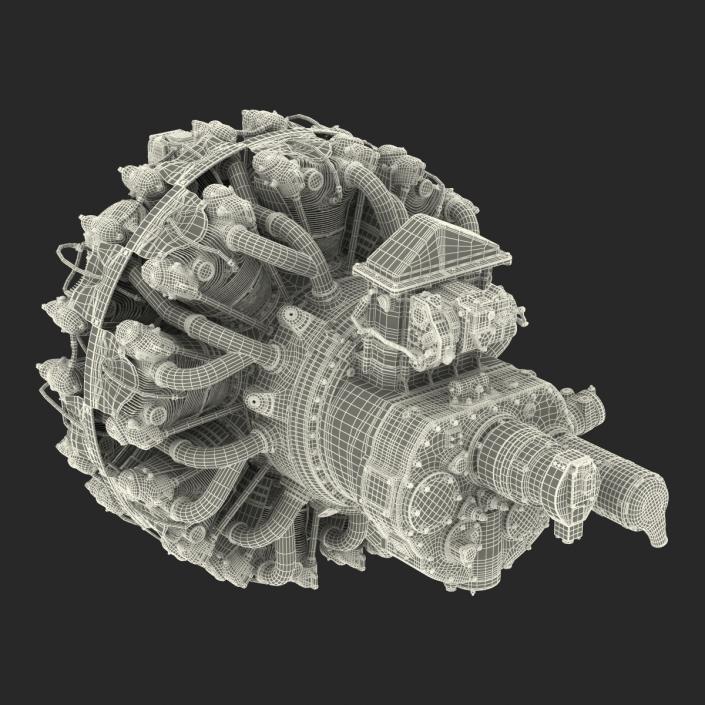 3D Radial Engine Pratt and Whitney R-2800 model