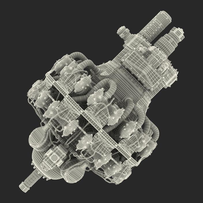 3D Radial Engine Pratt and Whitney R-2800 model