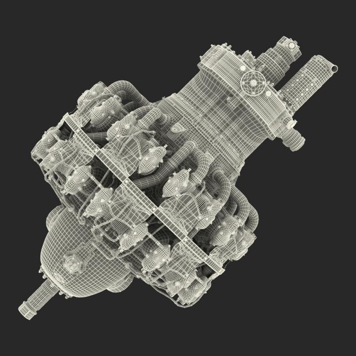 3D Radial Engine Pratt and Whitney R-2800 model