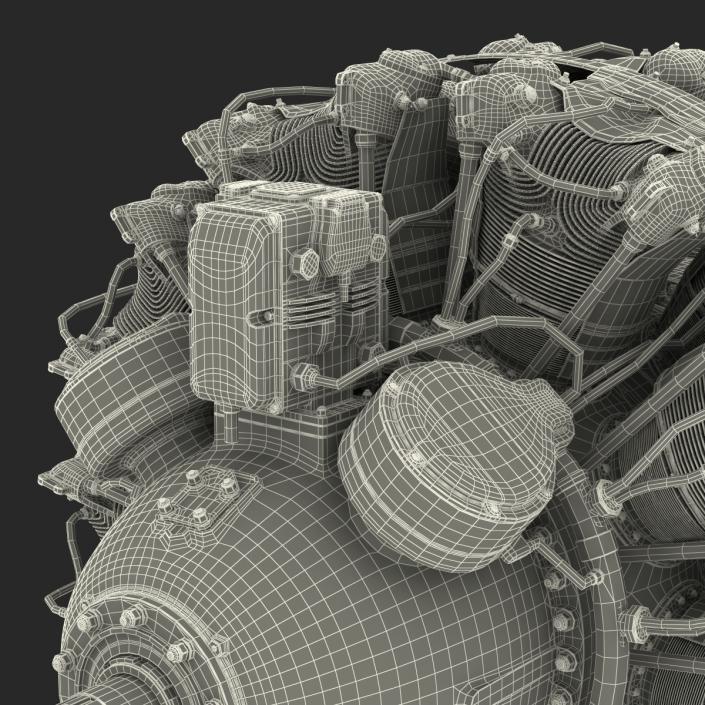 3D Radial Engine Pratt and Whitney R-2800 model