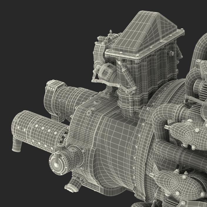 3D Radial Engine Pratt and Whitney R-2800 model