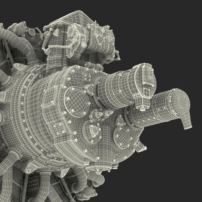 3D Radial Engine Pratt and Whitney R-2800 model