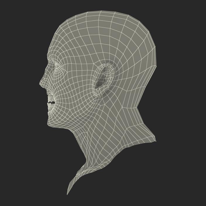 3D model Zombie Head 3D Model with Hair