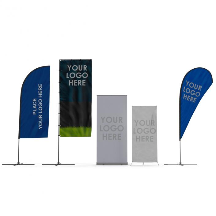 Billboards and Banner Stands Collection 3D model