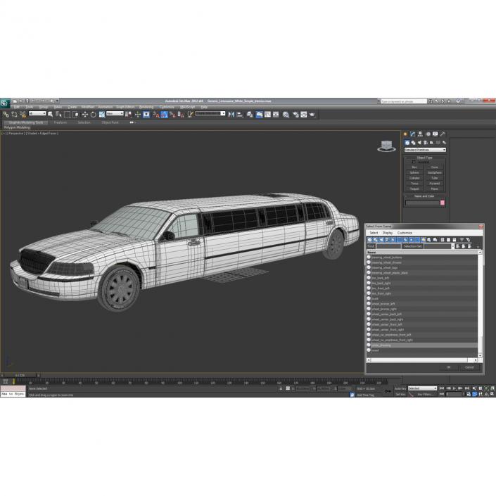 Generic Limousine White Simple Interior 3D model