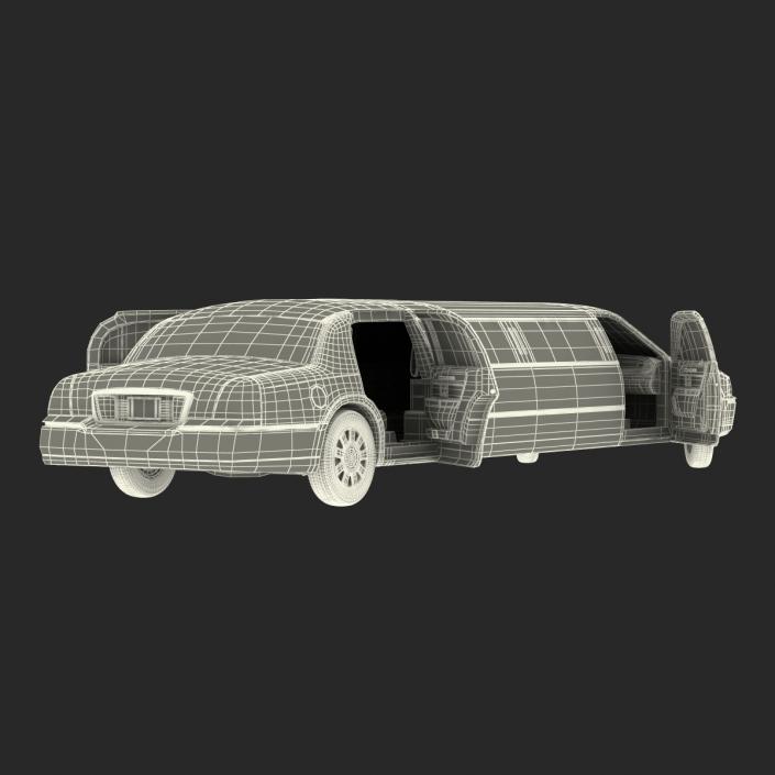 Generic Limousine White Simple Interior 3D model