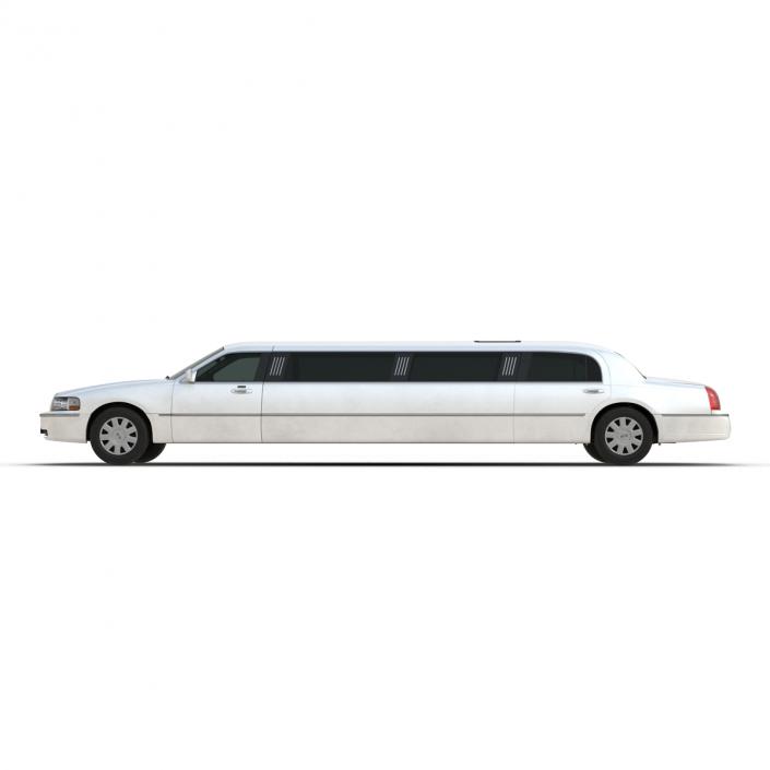 3D model Generic Limousine White Rigged