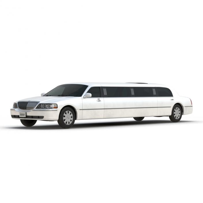 3D model Generic Limousine White Rigged