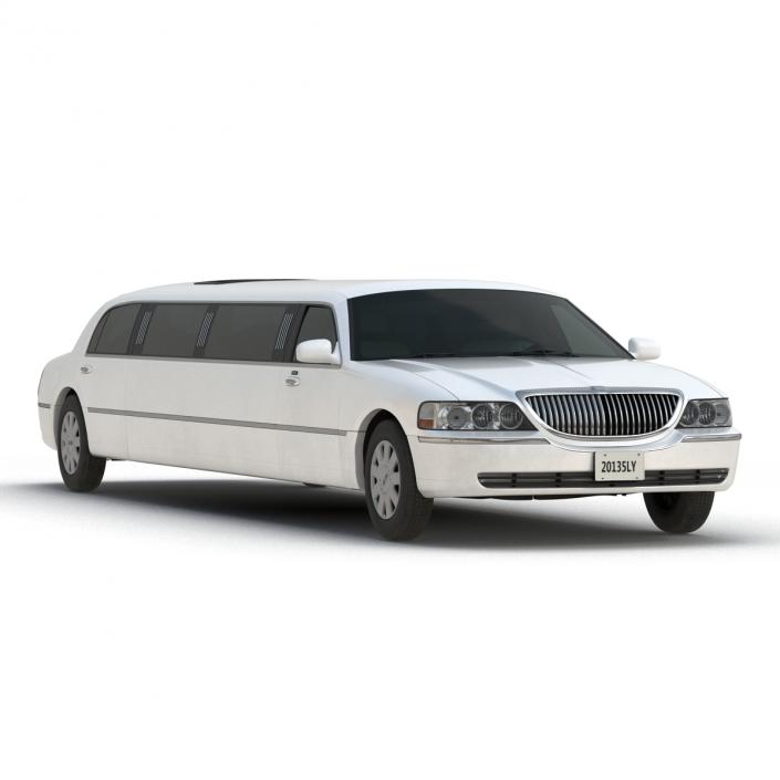 3D model Generic Limousine White Rigged