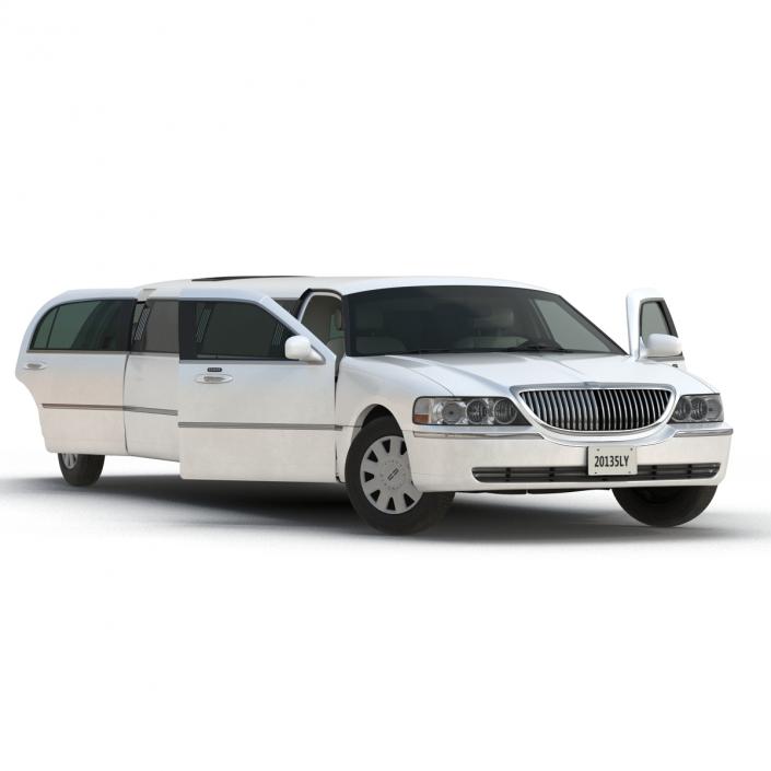 3D model Generic Limousine White Rigged