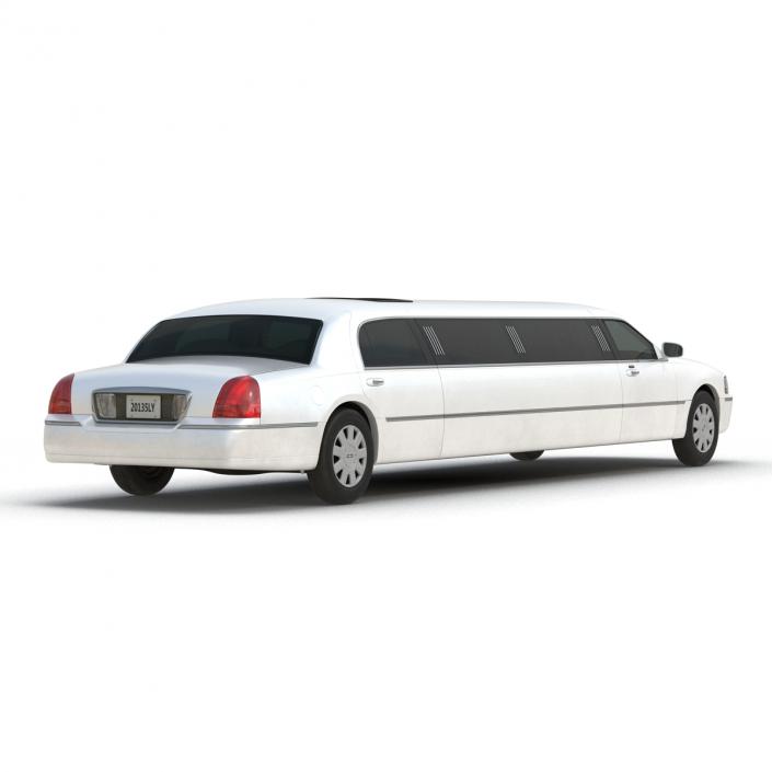 3D model Generic Limousine White Rigged