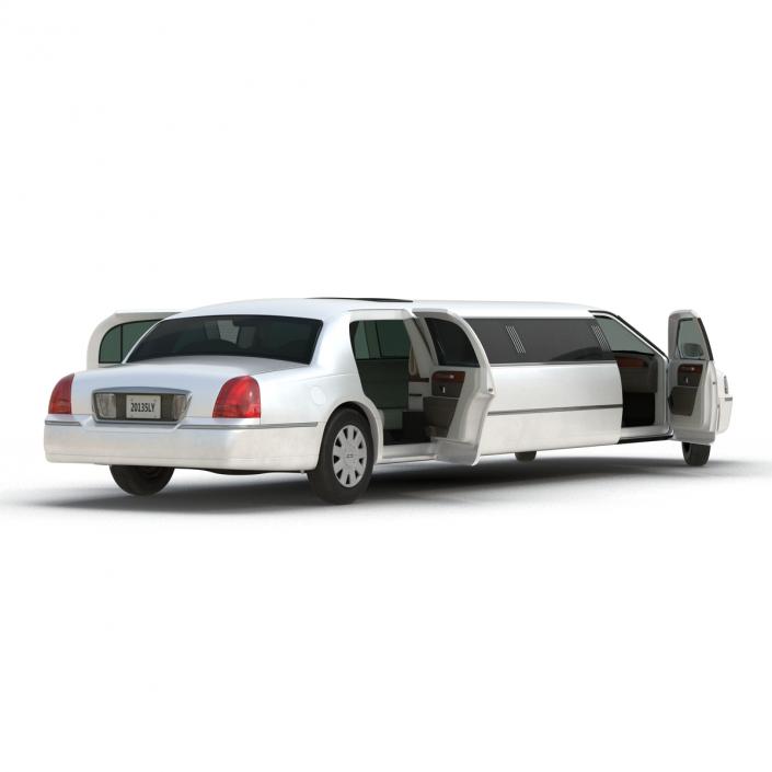 3D model Generic Limousine White Rigged