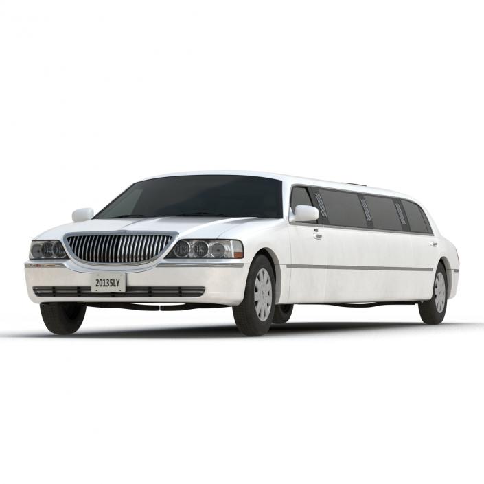 3D model Generic Limousine White Rigged