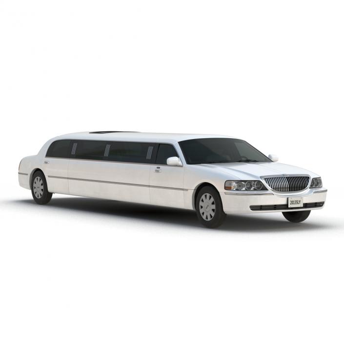 3D model Generic Limousine White Rigged