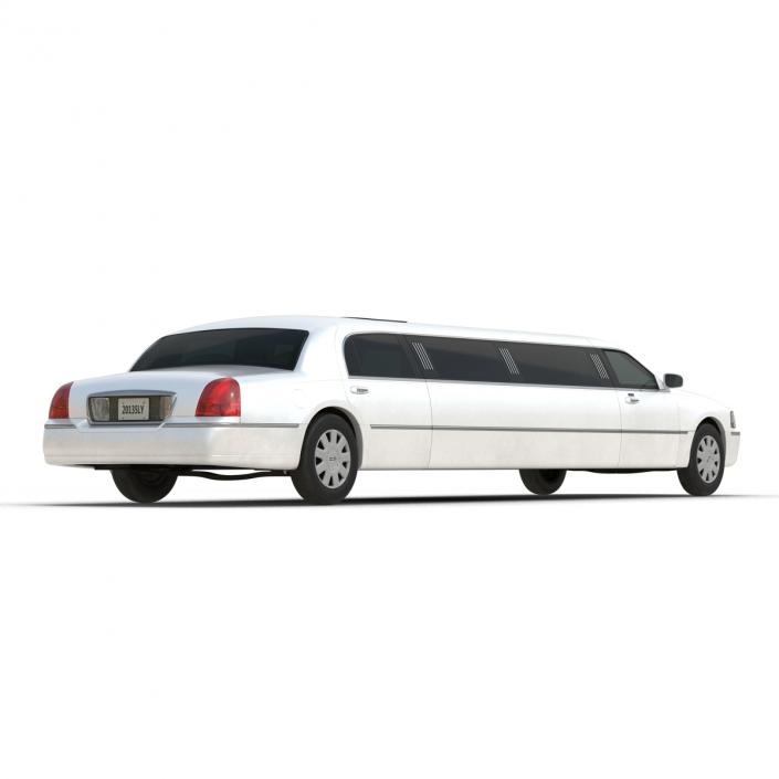 3D model Generic Limousine White Rigged