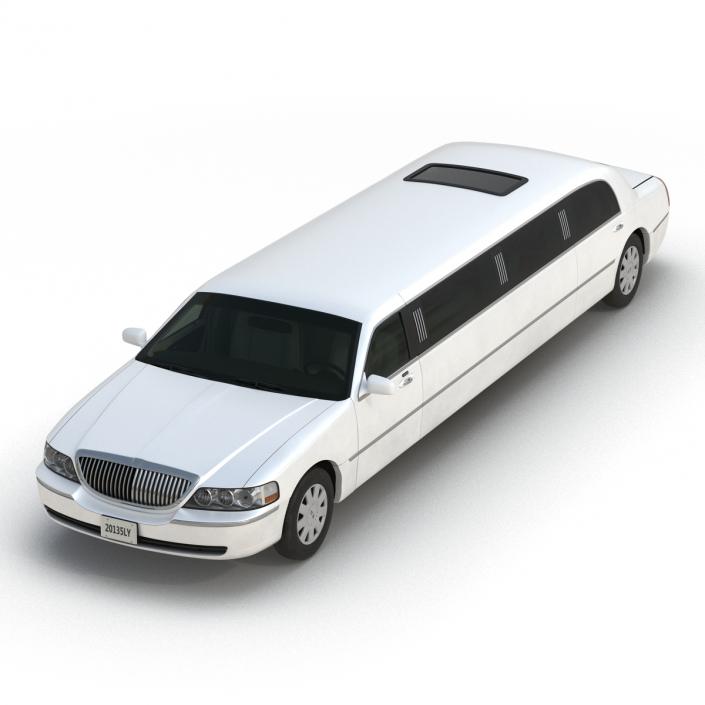 3D model Generic Limousine White Rigged