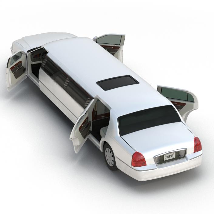 3D model Generic Limousine White Rigged