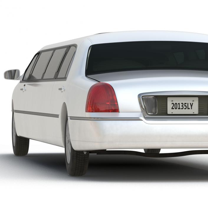 3D model Generic Limousine White Rigged