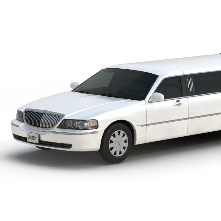 3D model Generic Limousine White Rigged