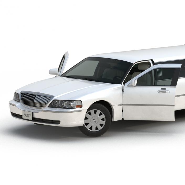 3D model Generic Limousine White Rigged