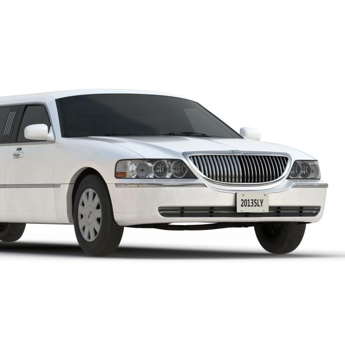 3D model Generic Limousine White Rigged