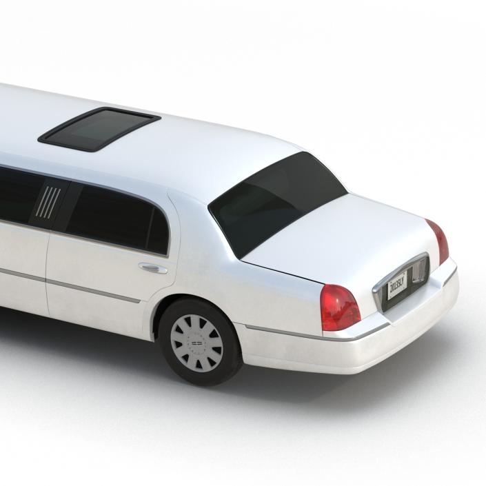 3D model Generic Limousine White Rigged