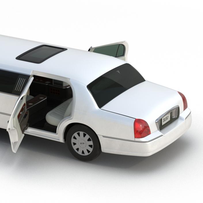 3D model Generic Limousine White Rigged