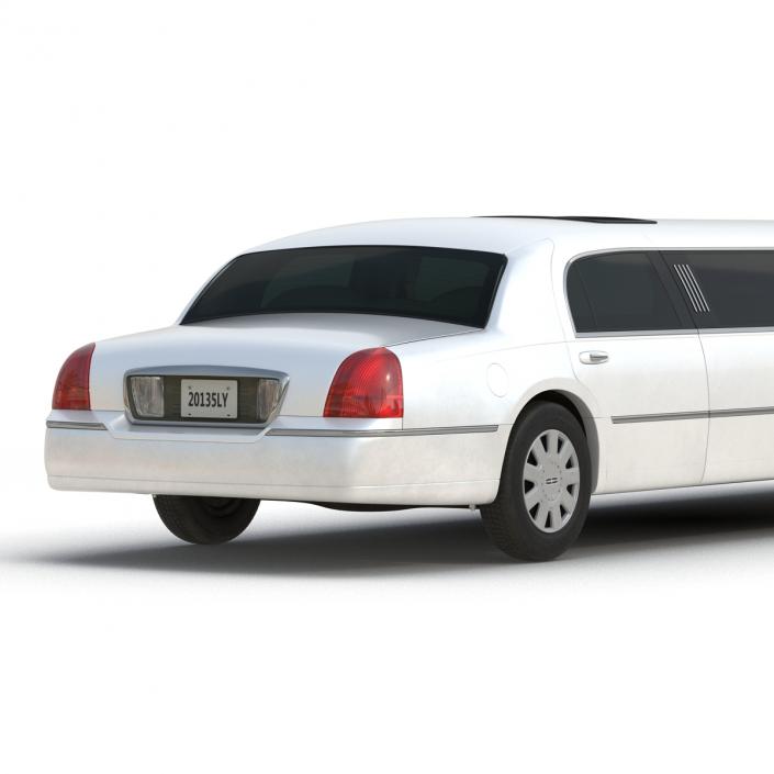 3D model Generic Limousine White Rigged