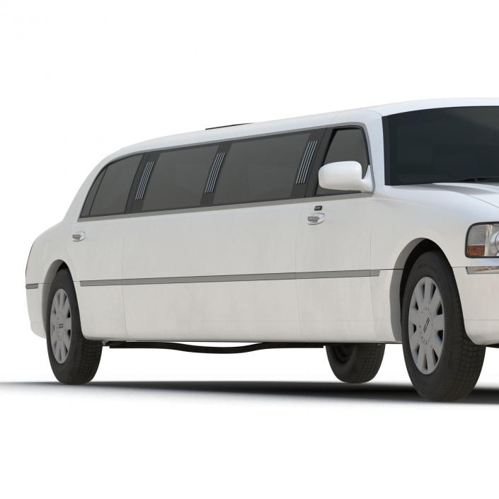 3D model Generic Limousine White Rigged