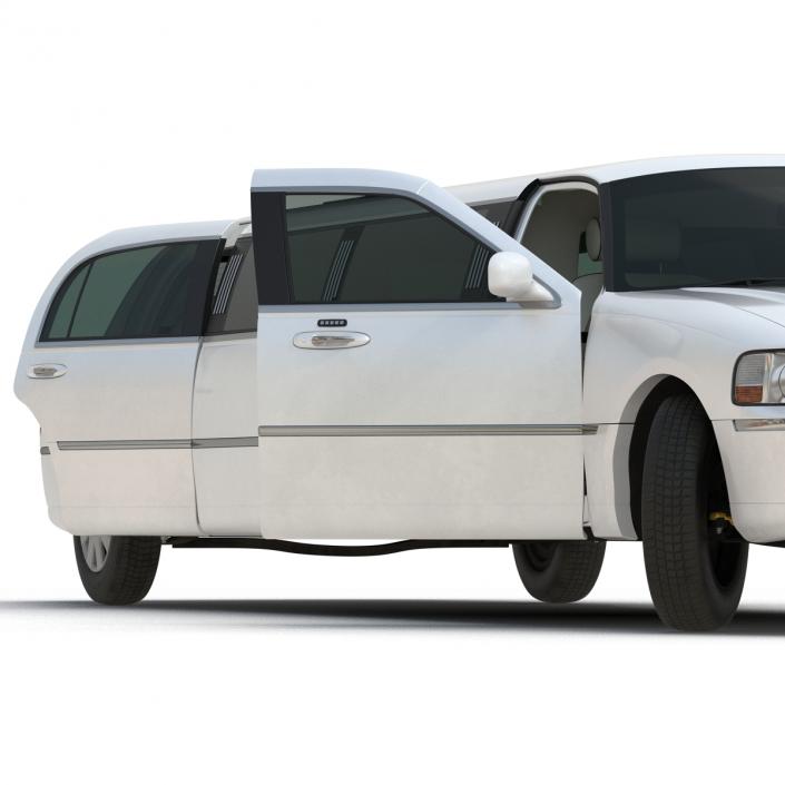 3D model Generic Limousine White Rigged